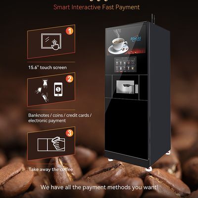 MACAS Кафе-Машина для продажи кофе Кафе-Машина для продажи кофе с 27-дюймовым рекламным экраном